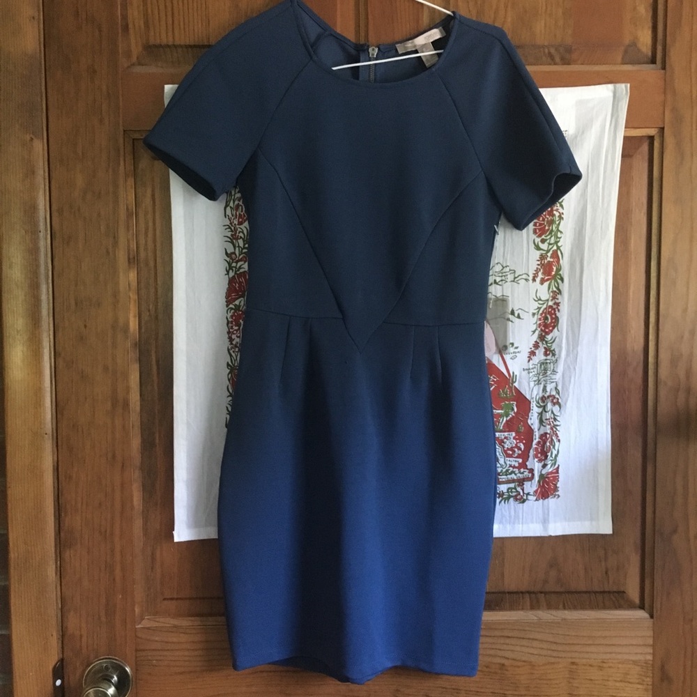 Blue pencil skirt dress